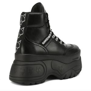 Naked Wolfe Black Spike Platform Sneaker Boots | Size 7